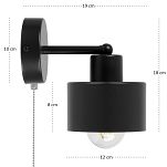 Schwarze Wandlampe mit Zugschalter aus Metall SHWAND-OST1010SC Wandleuchte - 5