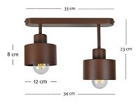 Braune Deckenlampe OST3306BR Deckenleuchte 2-flammig - 3