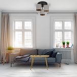 Schwarze Deckenlampe mit drei Lampenschirme grau CL-3030SC-GRGRGR Deckenleuchte - 2