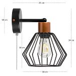 Schwarze Wandlampe mit Zugschalter aus Metall SHWAND-BR-OST1010MO Wandleuchte - 4