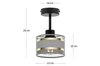 Schwarze Deckenspot Deckenlampe mit grauem Lampenschirm TI-1010SC-GR Deckenleuchte - 4