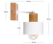 Weiße Wandlampe aus Holz WAND-WE10x10BU Wandleuchte - 4