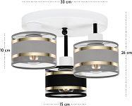 Weiße Deckenlampe mit drei Lampenschirme grau/schwarz TI-3030WE-GRSCGR Deckenleuchte - 4