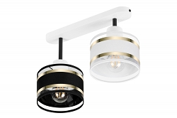 Weiße Deckenlampe mit zwei Lampenschirme schwarz/weiß TI-3306WE-SCWE Deckenleuchte
