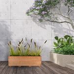 Blumentopf Holz Nuss Pflanzkübel Übertopf Blumenkasten 3x Kunststoffeinsätzen Herausnehmbar 91KAN3332NU - 3