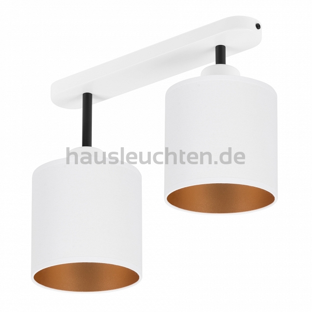 Weiße Deckenlampe mit zwei Lampenschirme weiß CL-3306WE-WEWE Deckenleuchte