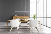 Dimmbare LED weiße Hängeleuchte Eschenholz LED100KB-3K-WEIß Pendelleuchte Höhenverstellbar Esstischlampe Hängelampe Pendellampe - 2