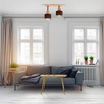 Braune Deckenlampe aus Holz BR30x7BU Deckenleuchte 2-flammig - 2