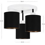 Weiße Deckenlampe mit drei Lampenschirme schwarz CL-3030WE-SCSCSC Deckenleuchte - 4