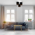 Weiße Deckenlampe mit drei Lampenschirme schwarz CL-3030WE-SCSCSC Deckenleuchte - 2