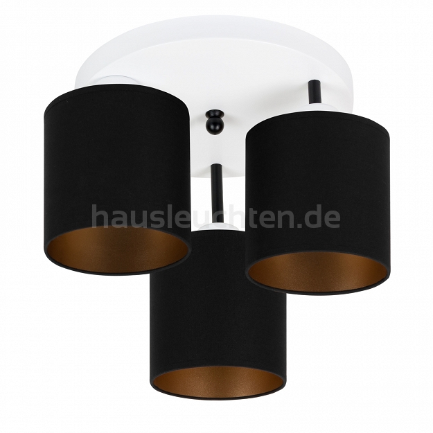 Weiße Deckenlampe mit drei Lampenschirme schwarz CL-3030WE-SCSCSC Deckenleuchte