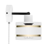 Weiße Wandlampe mit weißem Lampenschirm und Schnur-Zugschalter SHWAND-TI-1010WE-WE Wandleuchte - 3