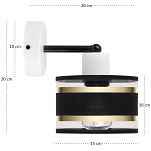 Weiße Wandlampe mit schwarzem Lampenschirm WAND-TI-1010WE-SC Wandleuchte - 5