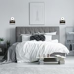 Weiße Wandlampe mit schwarzem Lampenschirm WAND-TI-1010WE-SC Wandleuchte - 2