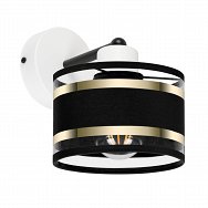 Weiße Wandlampe mit schwarzem Lampenschirm WAND-TI-1010WE-SC Wandleuchte