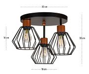 Schwarze Deckenlampe BR-OST3030MO Deckenleuchte 3-flammig - 3