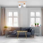 Weiße Deckenlampe aus Holz WE30x7BU Deckenleuchte 2-flammig - 2