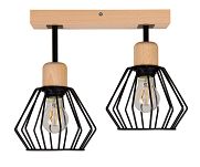 Schwarze Deckenlampe aus Holz BR-SC30x7BU Deckenleuchte 2-flammig - 2
