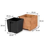 Blumentopf Holz Nuss Pflanzkübel Übertopf Blumenkasten 1x Kunststoffeinsätzen Herausnehmbar 33KAN3332NU - 2