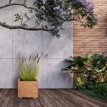 Blumentopf Holz Nuss Pflanzkübel Übertopf Blumenkasten 1x Kunststoffeinsätzen Herausnehmbar 33KAN3332NU - 3