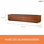 Blumentopf, Pflanzkasten aus Holz NUSS BRAUN 90DES1717NU 90 x 17 x 17 cm - 2