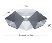 Deckenstrahler Deckenlampe GRWEGR-PR3030WE Grau Weiß Grau - 2