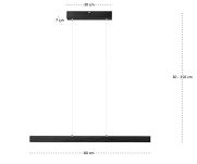 Dimmbare LED schwarze Hängeleuchte Eschenholz LED80KB-3K-SCHWARZ Pendelleuchte Höhenverstellbar Esstischlampe Hängelampe Pendellampe - 7