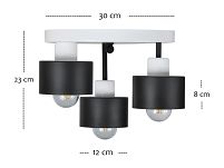 Weiße Deckenlampe OST3030WE Deckenleuchte 3-flammig - 3
