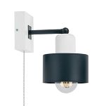 Anthrazite Wandlampe mit Zugschalter aus Holz SHWAND-AN10x10WE Wandleuchte - 2