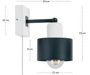 Anthrazite Wandlampe mit Zugschalter aus Holz SHWAND-AN10x10WE Wandleuchte - 4