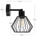 Schwarze Wandlampe aus Metall WAND-BR-OST1010SC Wandleuchte - 4