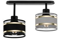 Schwarze Deckenlampe mit zwei Lampenschirme grau/schwarz TI-3306SC-GRSC Deckenleuchte - 3