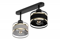 Schwarze Deckenlampe mit zwei Lampenschirme grau/schwarz TI-3306SC-GRSC Deckenleuchte