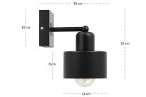 Schwarze Wandlampe aus Holz WAND-SC10x10SC Wandleuchte - 4