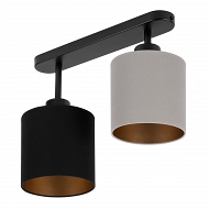 Schwarze Deckenlampe mit zwei Lampenschirme grau/schwarz CL-3306SC-GRSC Deckenleuchte