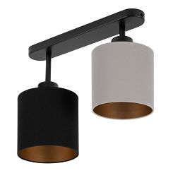 Schwarze Deckenlampe mit zwei Lampenschirme grau/schwarz CL-3306SC-GRSC Deckenleuchte