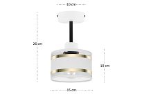 Weiße Deckenspot Deckenlampe mit weißem Lampenschirm TI-1010WE-WE Deckenleuchte - 4