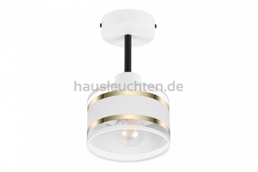 Weiße Deckenspot Deckenlampe mit weißem Lampenschirm TI-1010WE-WE Deckenleuchte