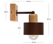 Braune Wandlampe aus Holz WAND-BR10x10BU Wandleuchte - 4