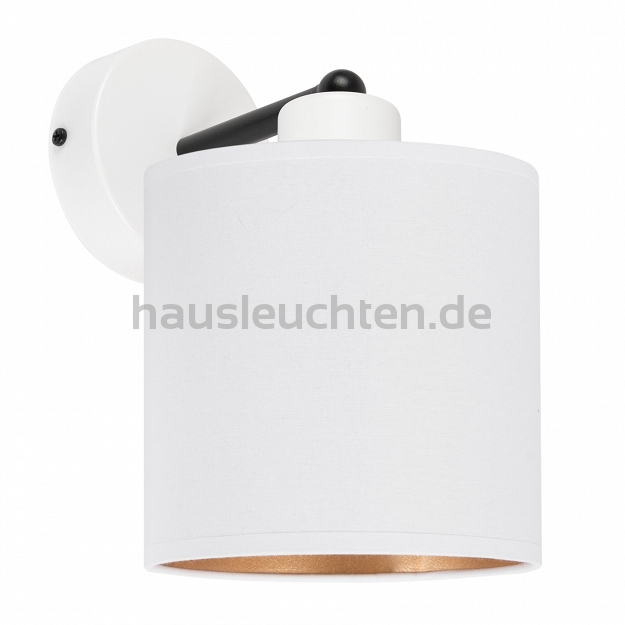 Weiße Wandlampe mit weißem Lampenschirm WAND-CL-1010WE-WE Wandleuchte