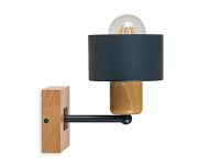 Anthrazite Wandlampe aus Holz WAND-AN10x10BU Wandleuchte - 3