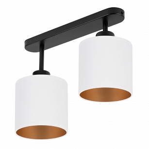 Schwarze Deckenlampe mit zwei Lampenschirme weiß CL-3306SC-WEWE Deckenleuchte