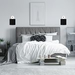 Weiße Wandlampe mit schwarzem Lampenschirm WAND-CL-1010WE-SC Wandleuchte - 3