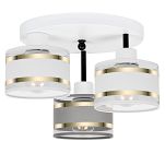 Weiße Deckenlampe mit drei Lampenschirme weiß/grau TI-3030WE-WEGRWE Deckenleuchte - 3