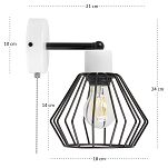 Weiße Wandlampe mit Zugschalter aus Metall SHWAND-BR-OST1010WE Wandleuchte - 4