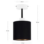 Weiße Deckenspot Deckenlampe mit schwarzem Lampenschirm CL-1010WE-SC Deckenleuchte - 4