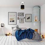 Weiße Deckenspot Deckenlampe mit schwarzem Lampenschirm CL-1010WE-SC Deckenleuchte - 2