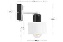 Weiße Wandlampe mit Zugschalter aus Holz SHWAND-WE10x10SC Wandleuchte - 4