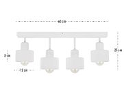 Weiße Deckenlampe aus Holz WE60x7WE Deckenleuchte 4-flammig - 4