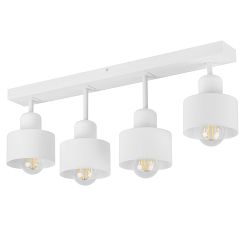 Weiße Deckenlampe aus Holz WE60x7WE Deckenleuchte 4-flammig